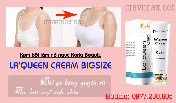 ưu điểm Kem bôi làm nở ngực Koria Beauty La'queen Cream Bigsize